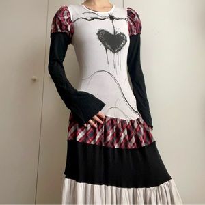 Nuvula Whimsigoth Punk Style Maxi Dress